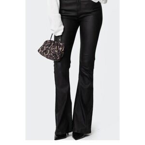 Black Flared Leather pants